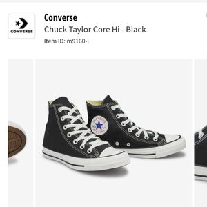 New in box black converse high tops